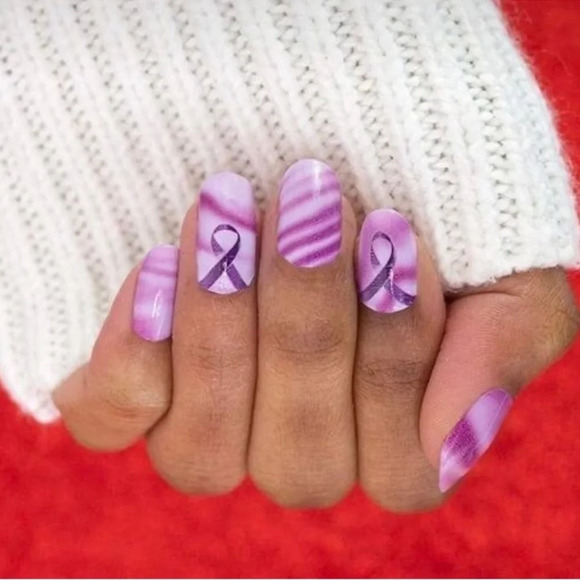 Color Street Brave and Beautiful Epilepsy Awareness Purple Ribbon Set New - Picture 4 of 7